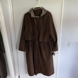 Brown Hooded Women's Coat